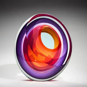 Oval Echoes of Light - Orange Alabaster Purple